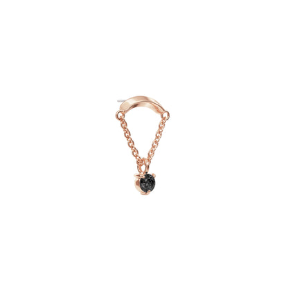 14K Gold Black Diamond Chain Threadless End