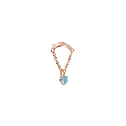 14K Gold Blue Topaz Chain Threadless End