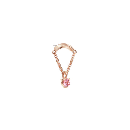 14K Gold Pink Tourmaline Chain Threadless End