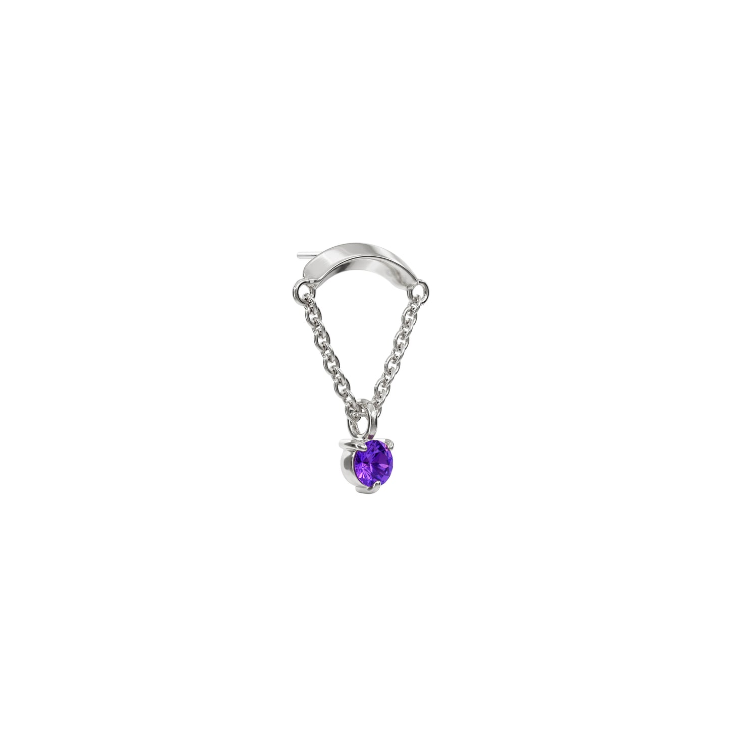 14K Gold Amethyst Chain Threadless End