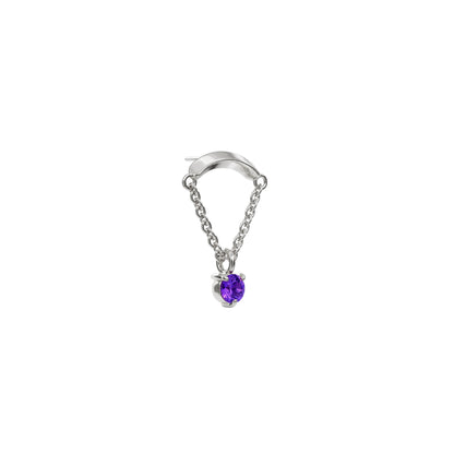 14K Gold Amethyst Chain Threadless End