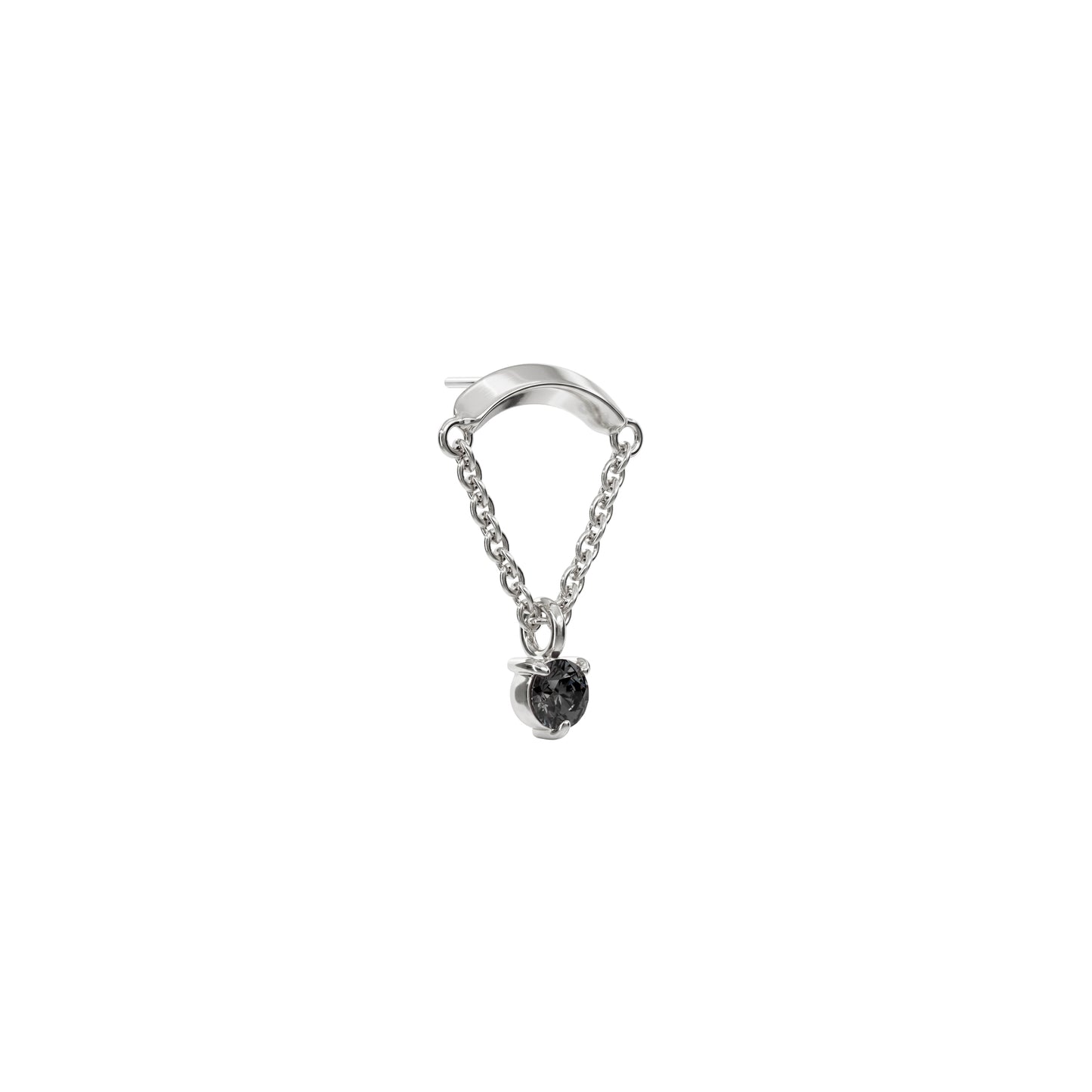 14K Gold Black Diamond Chain Threadless End