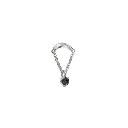 14K Gold Black Diamond Chain Threadless End