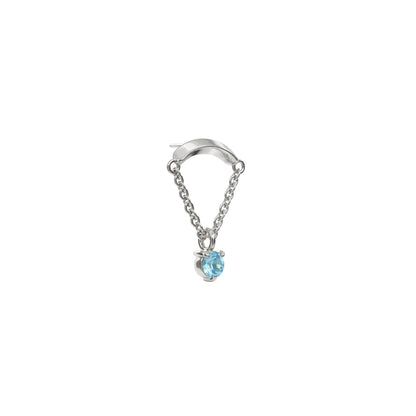 14K Gold Blue Topaz Chain Threadless End