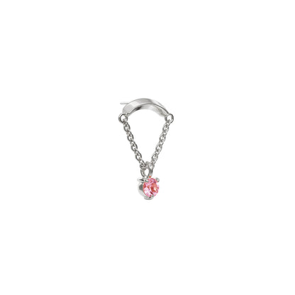 14K Gold Pink Tourmaline Chain Threadless End