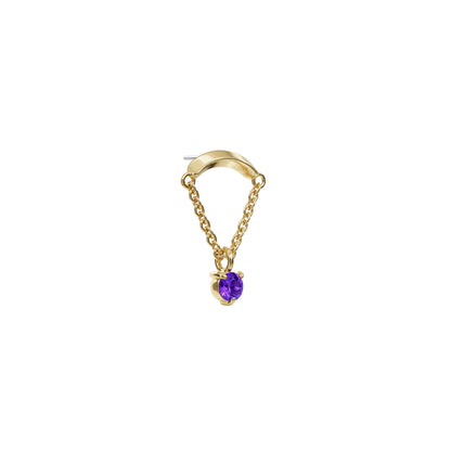 14K Gold Amethyst Chain Threadless End