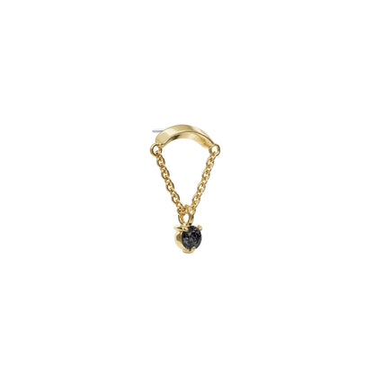 14K Gold Black Diamond Chain Threadless End