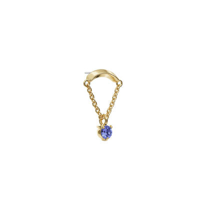 14K Gold Tanzanite Chain Threadless End