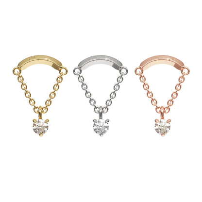14K Gold Diamond Chain Threadless End