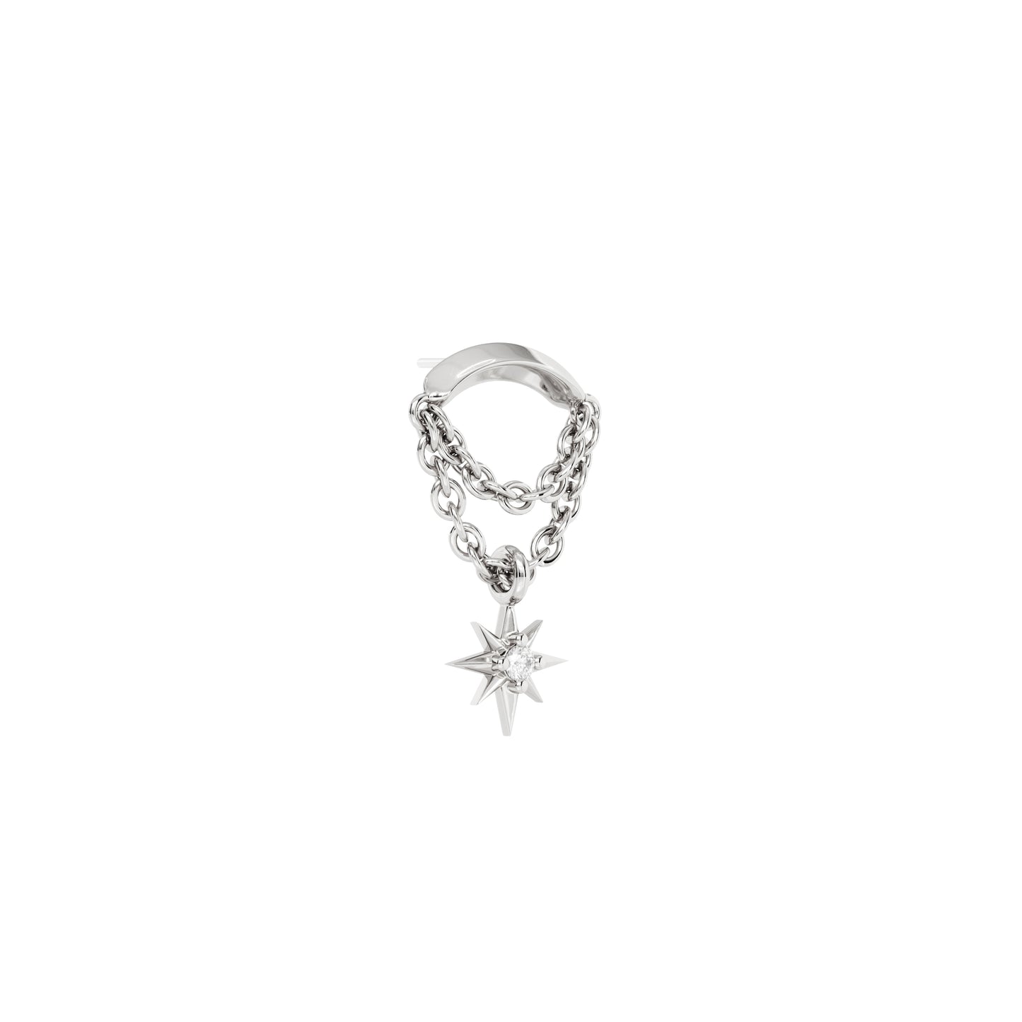 14K Gold Diamond Starburst Double Chain Threadless End