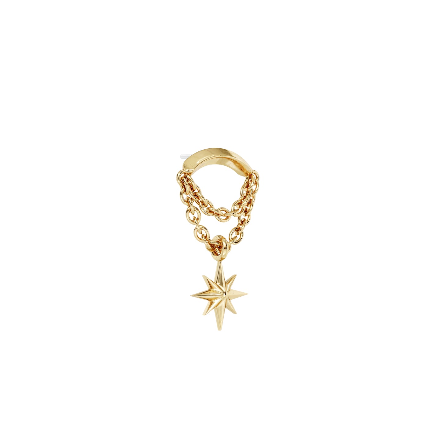 14K Gold Starburst Double Chain Threadless End