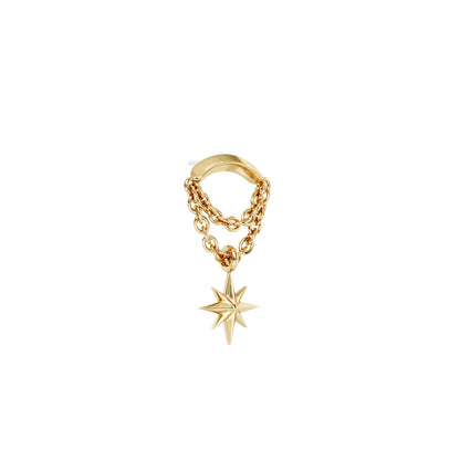 14K Gold Starburst Double Chain Threadless End