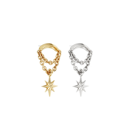 14K Gold Starburst Double Chain Threadless End