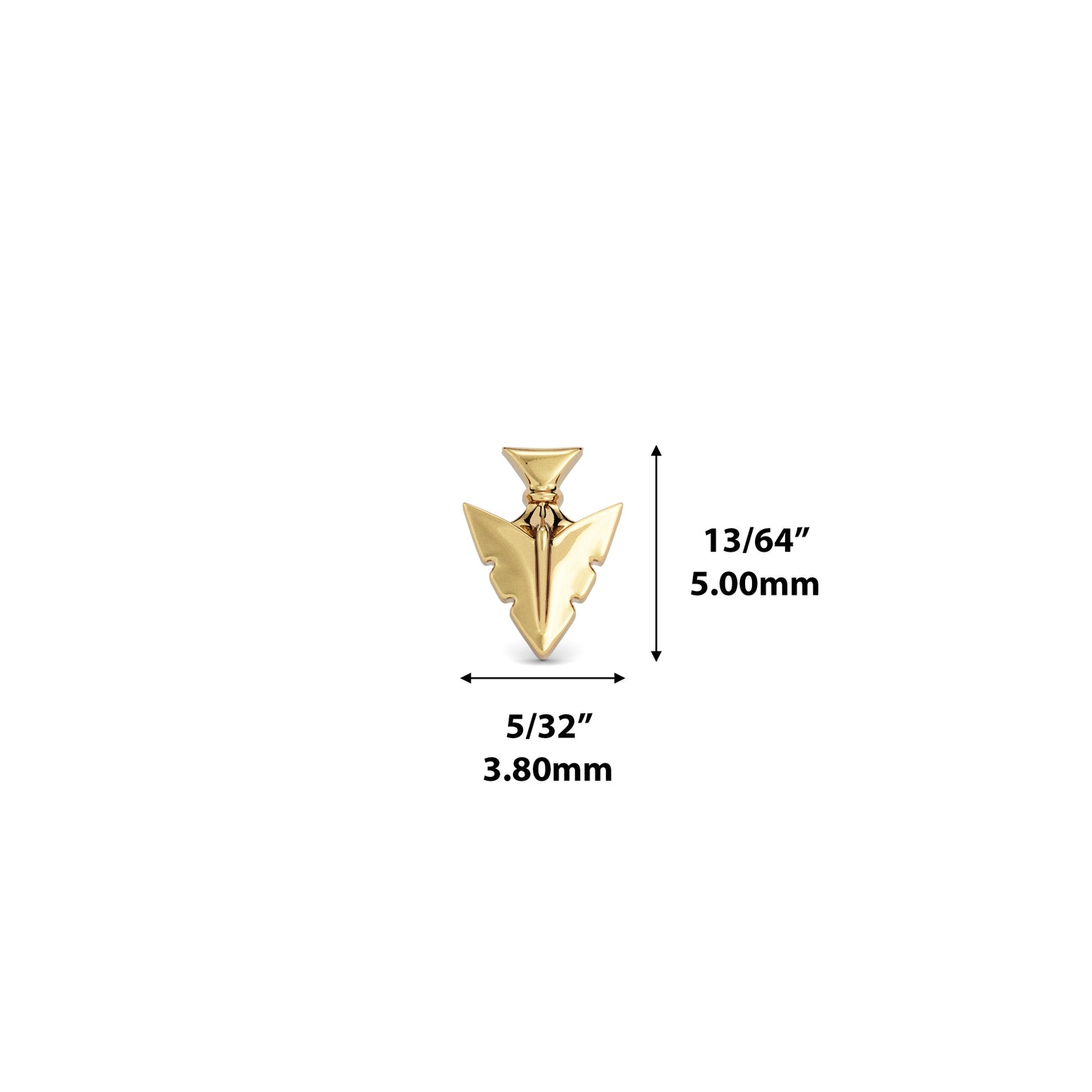 14K Gold Arrowhead Threadless End