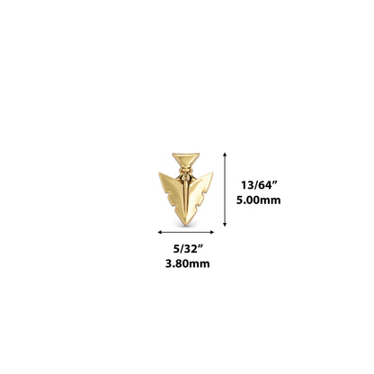 14K Gold Arrowhead Threadless End
