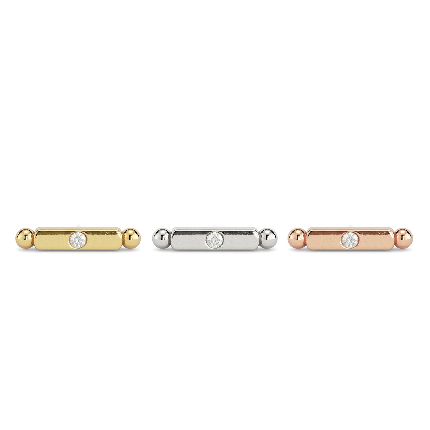 14K Gold Diamond Beam Threadless End