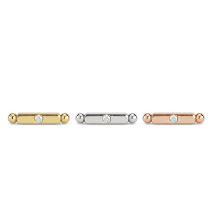 14K Gold Diamond Beam Threadless End