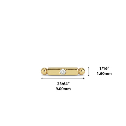 14K Gold Diamond Beam Threadless End