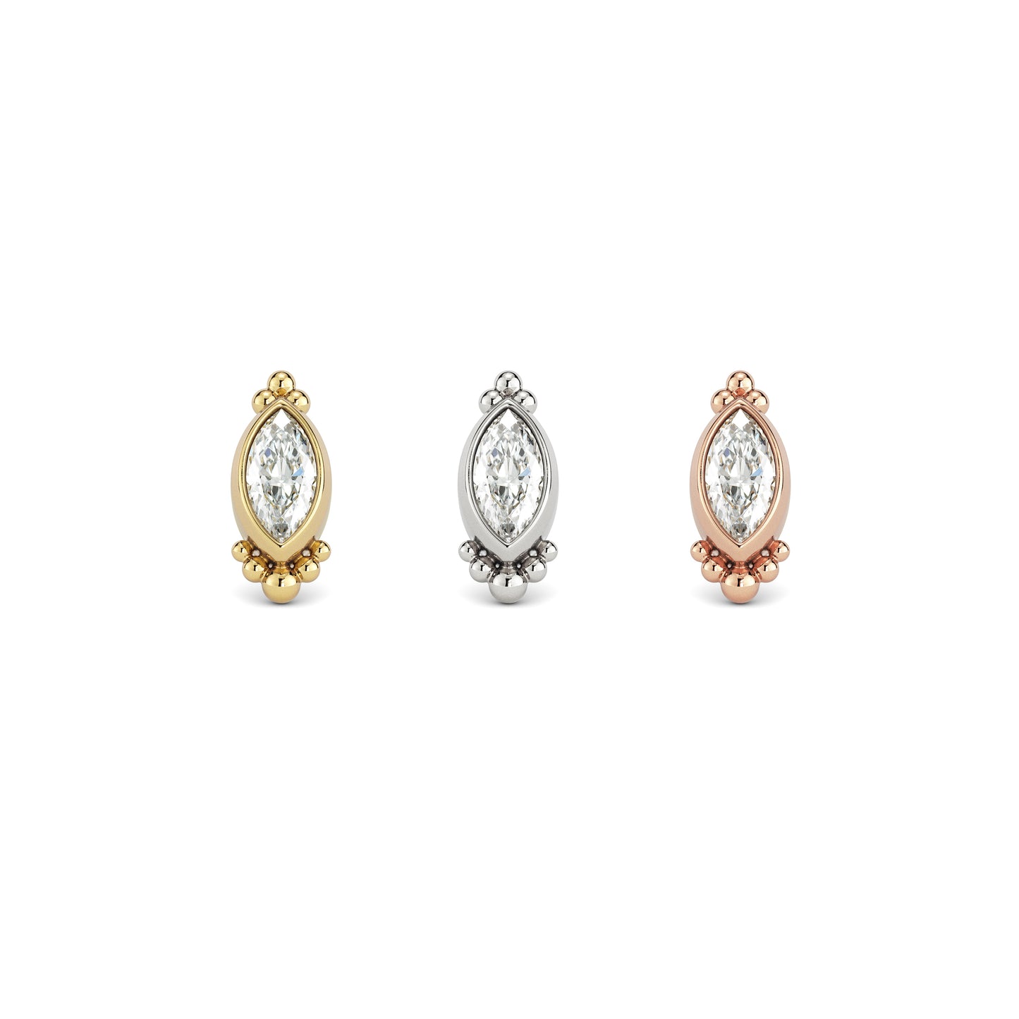 14K Gold Diamond Aura Threadless End