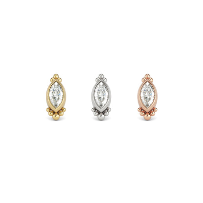 14K Gold Diamond Aura Threadless End