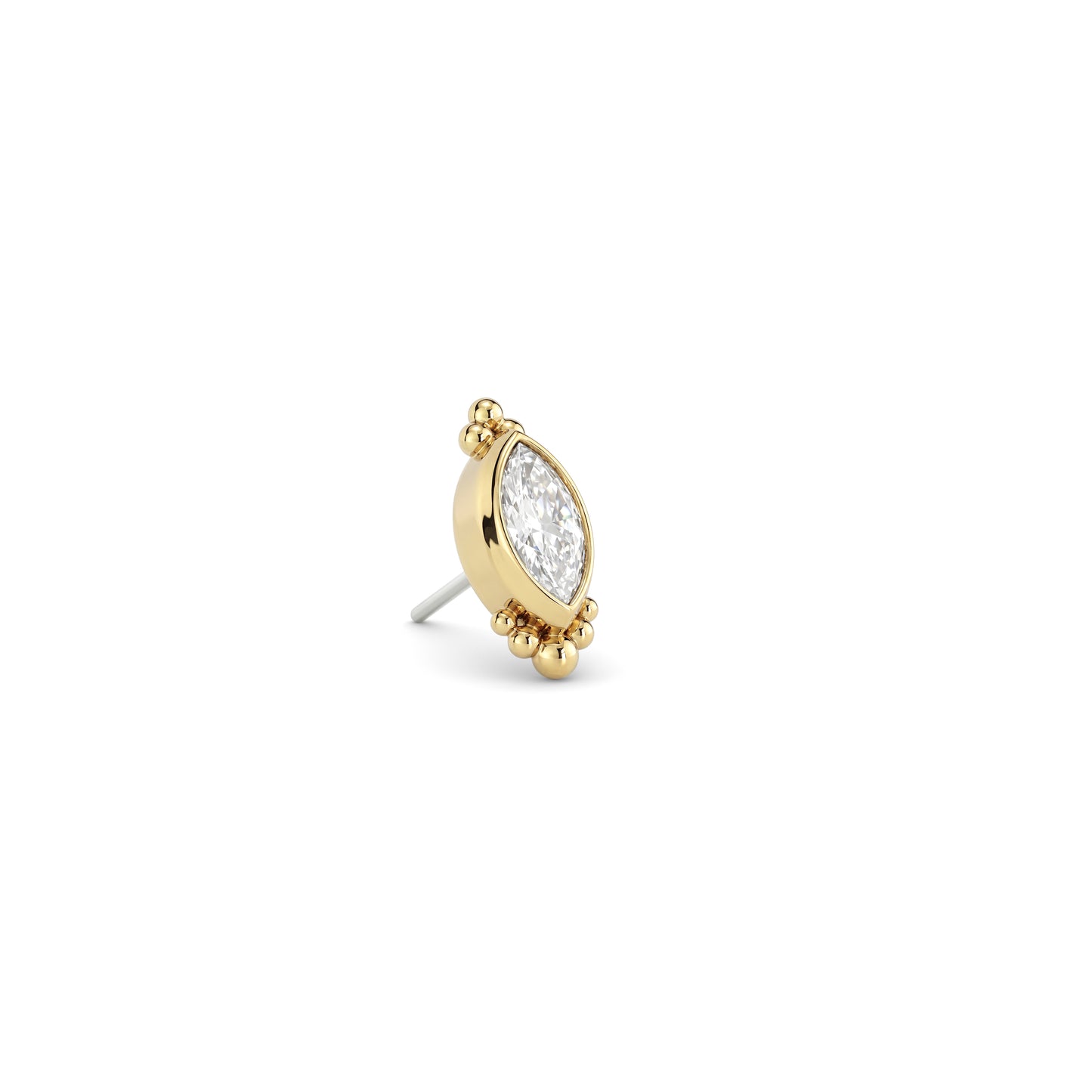 14K Gold Diamond Aura Threadless End