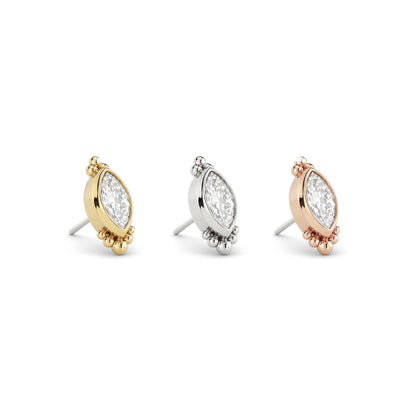 14K Gold Diamond Aura Threadless End