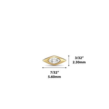 14K Gold Diamond Vela Threadless End