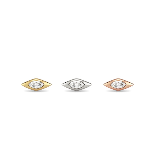 14K Gold Diamond Vela Threadless End