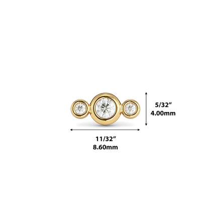 14K Gold Diamond Kaia Threadless End