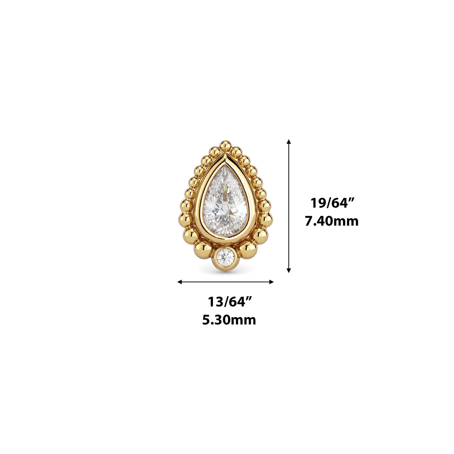 14K Gold Diamond Solara Threadless End