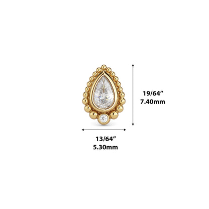 14K Gold Diamond Solara Threadless End