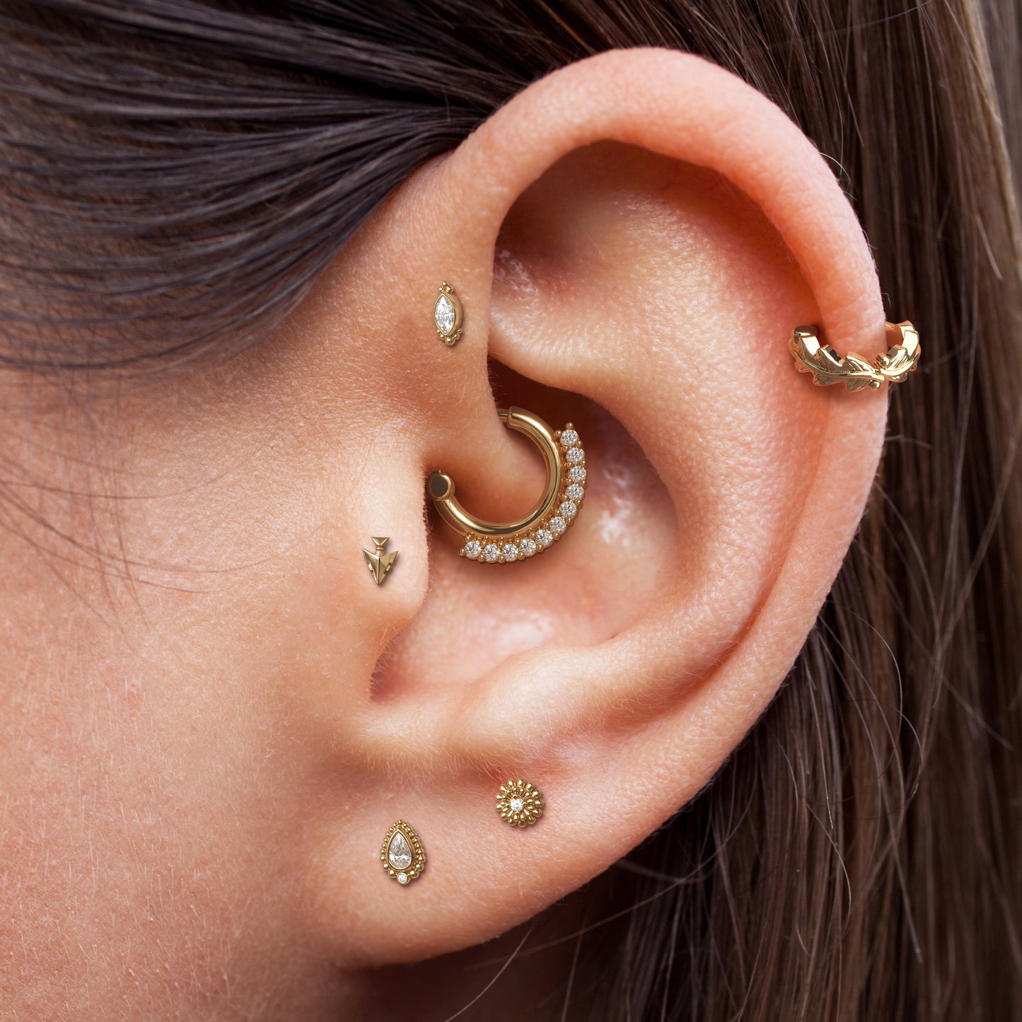 14K Gold Diamond Solara Threadless End