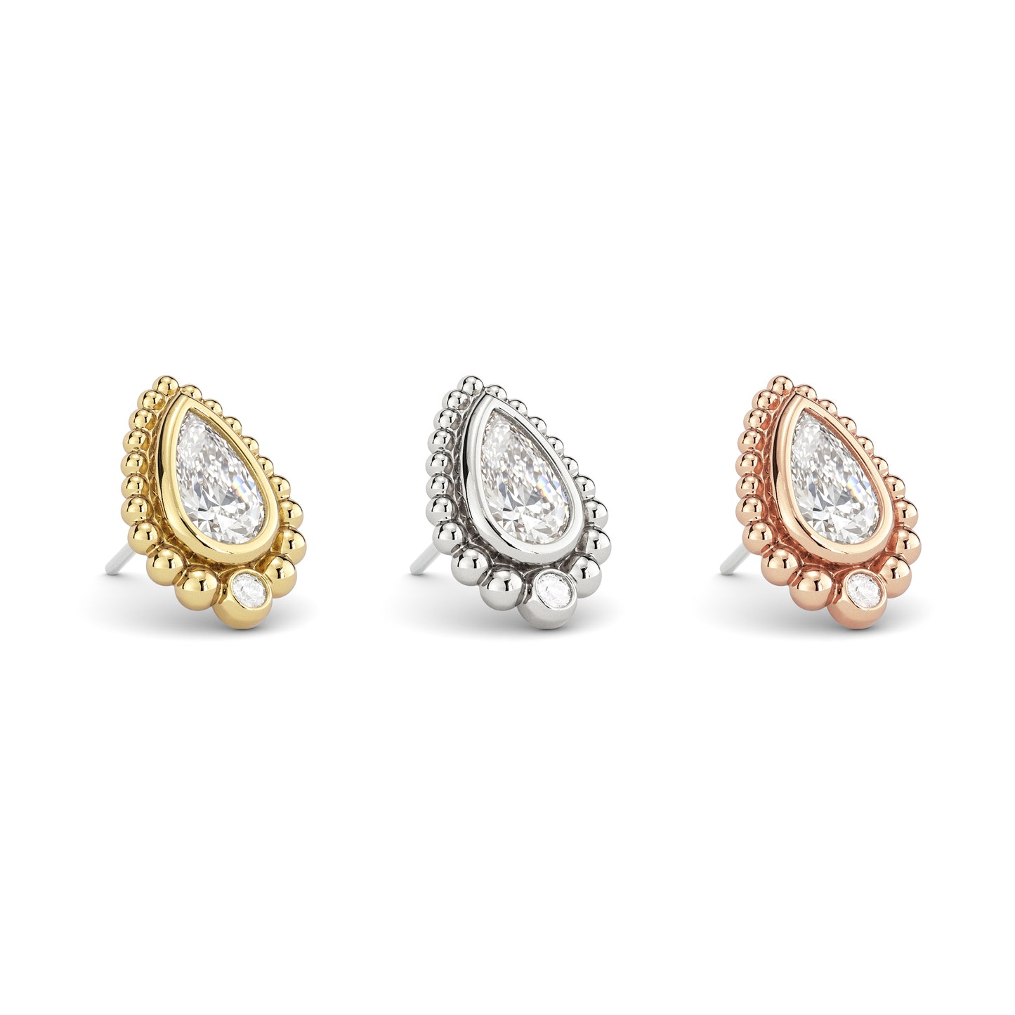 14K Gold Diamond Solara Threadless End