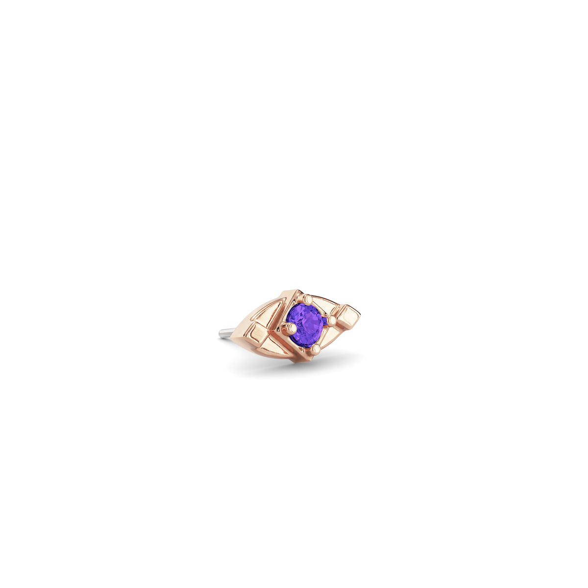 14K Gold Amethyst Elara Threadless End