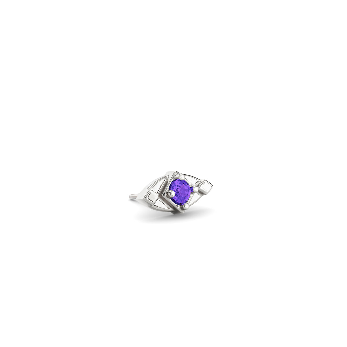 14K Gold Amethyst Elara Threadless End