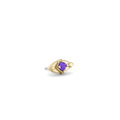 14K Gold Amethyst Elara Threadless End