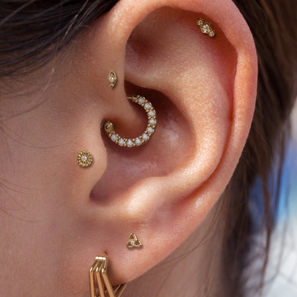 14K Gold Diamond Elara Threadless End