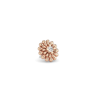 14K Gold Diamond Camellia Bloom Threadless End