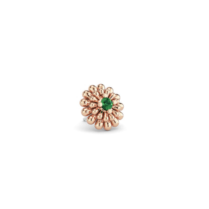 14K Gold Emerald Camellia Bloom Threadless End