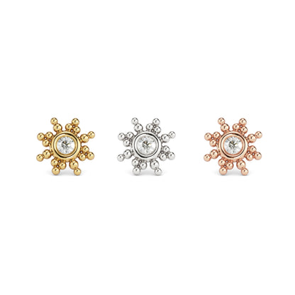 14K Gold Diamond Ember Threadless End