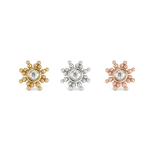 14K Gold Diamond Ember Threadless End
