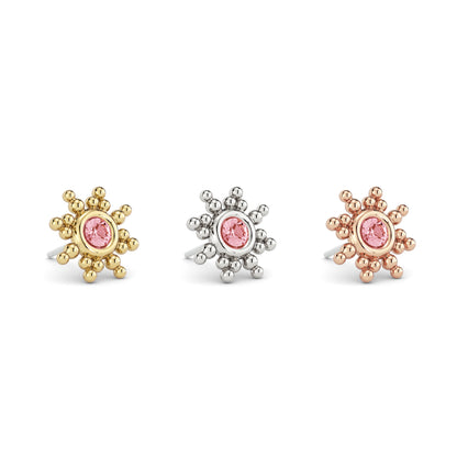 14K Gold Pink Tourmaline Ember Threadless End