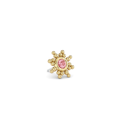 14K Gold Pink Tourmaline Ember Threadless End