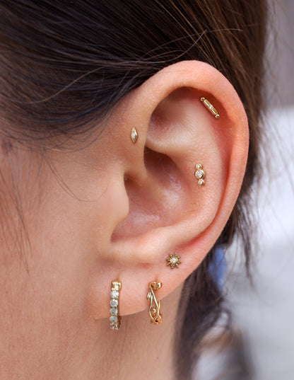 14K Gold Diamond Ember Threadless End