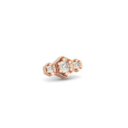 14K Gold Diamond Hexa Threadless End