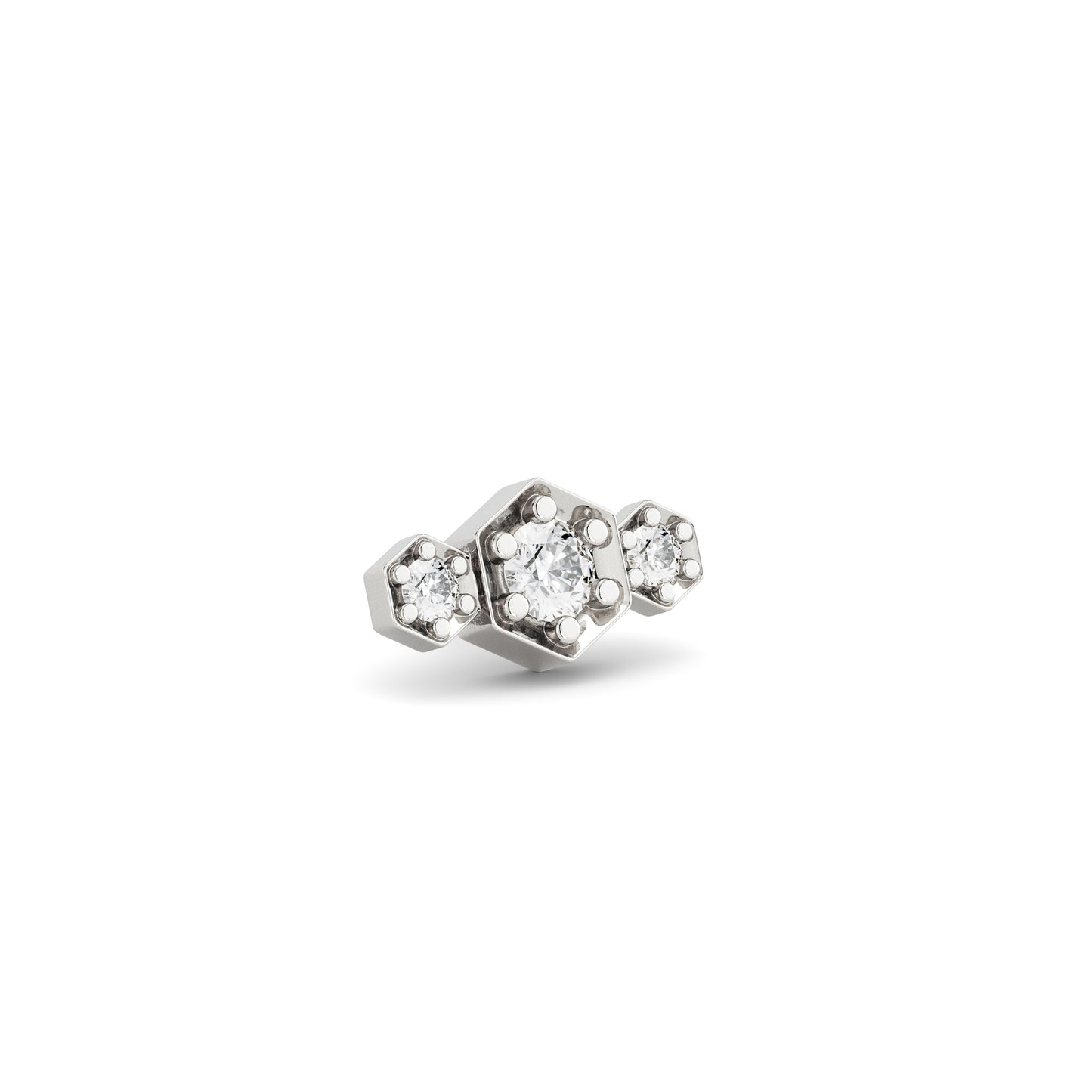 14K Gold Diamond Hexa Threadless End