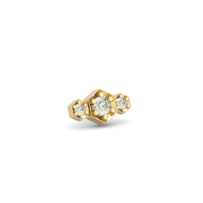 14K Gold Diamond Hexa Threadless End
