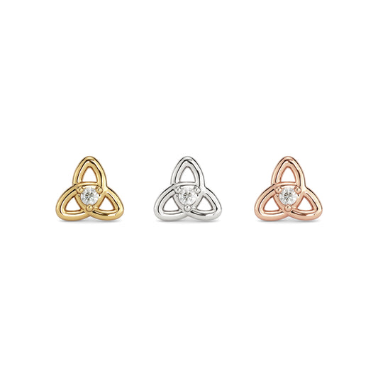 14K Gold Diamond Tria Threadless End