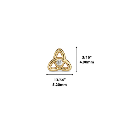 14K Gold Diamond Tria Threadless End