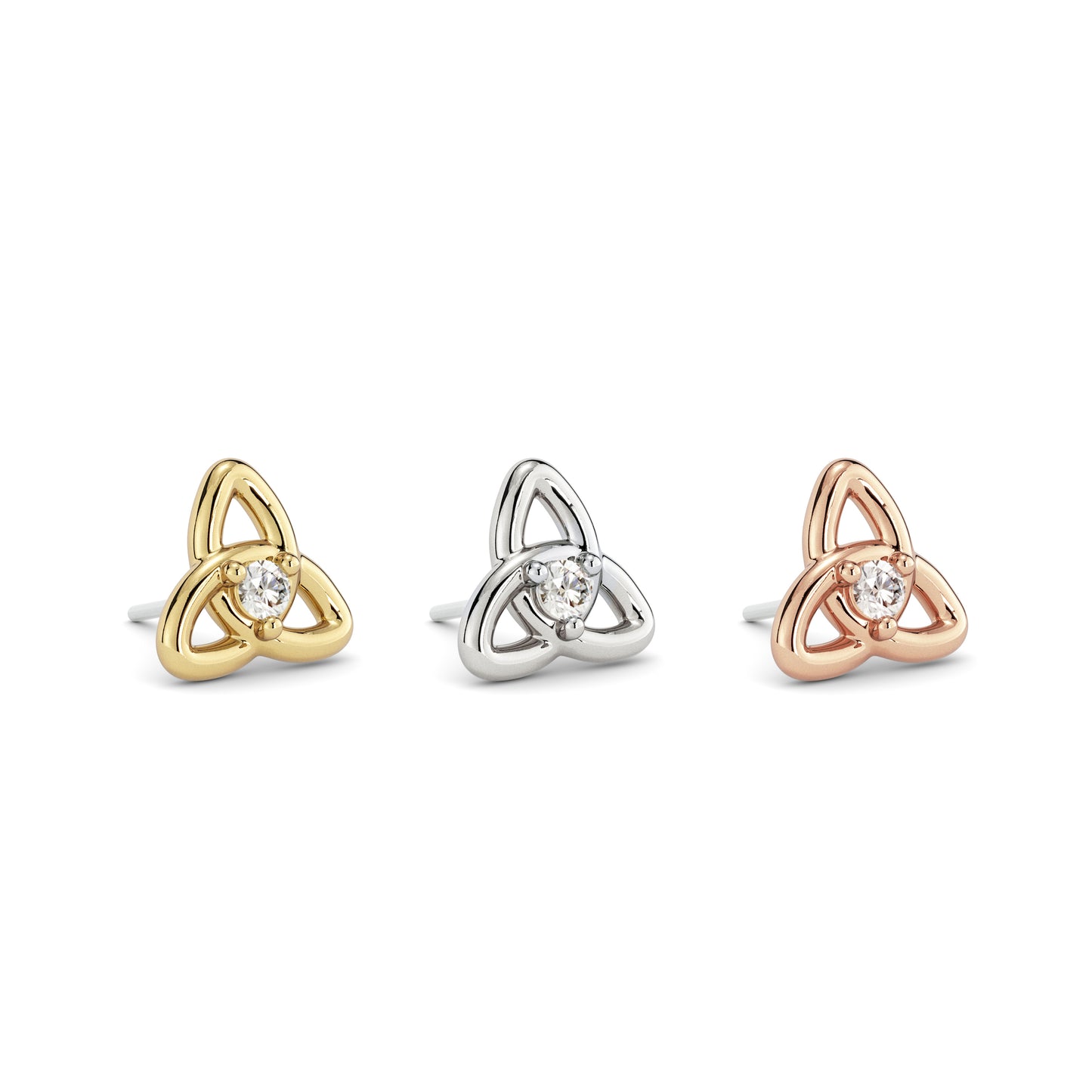 14K Gold Diamond Tria Threadless End